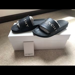 Authentic Givenchy Logo Leather slides